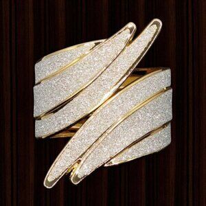 NEW Silver Glitter Hinged Cuff Bracelet